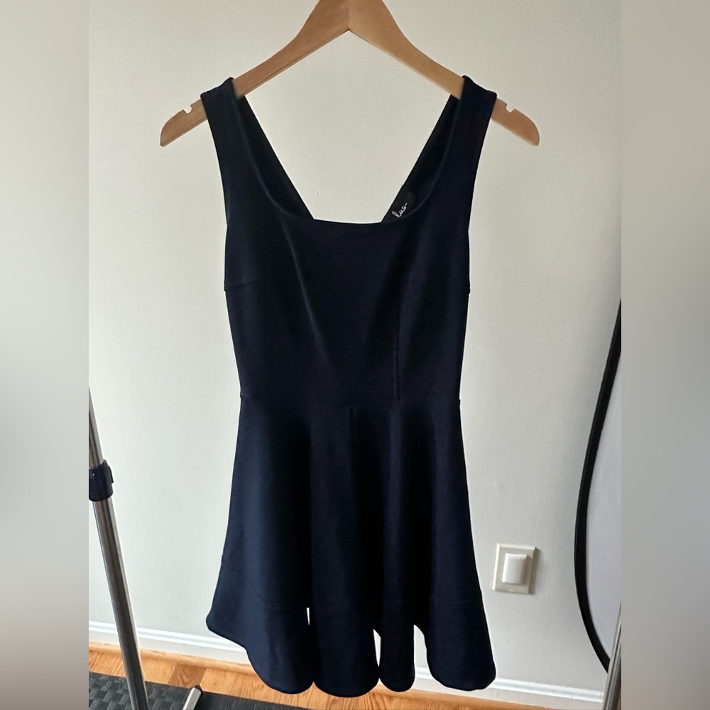 Lulu’s Fit and Flare Navy Blue Dress